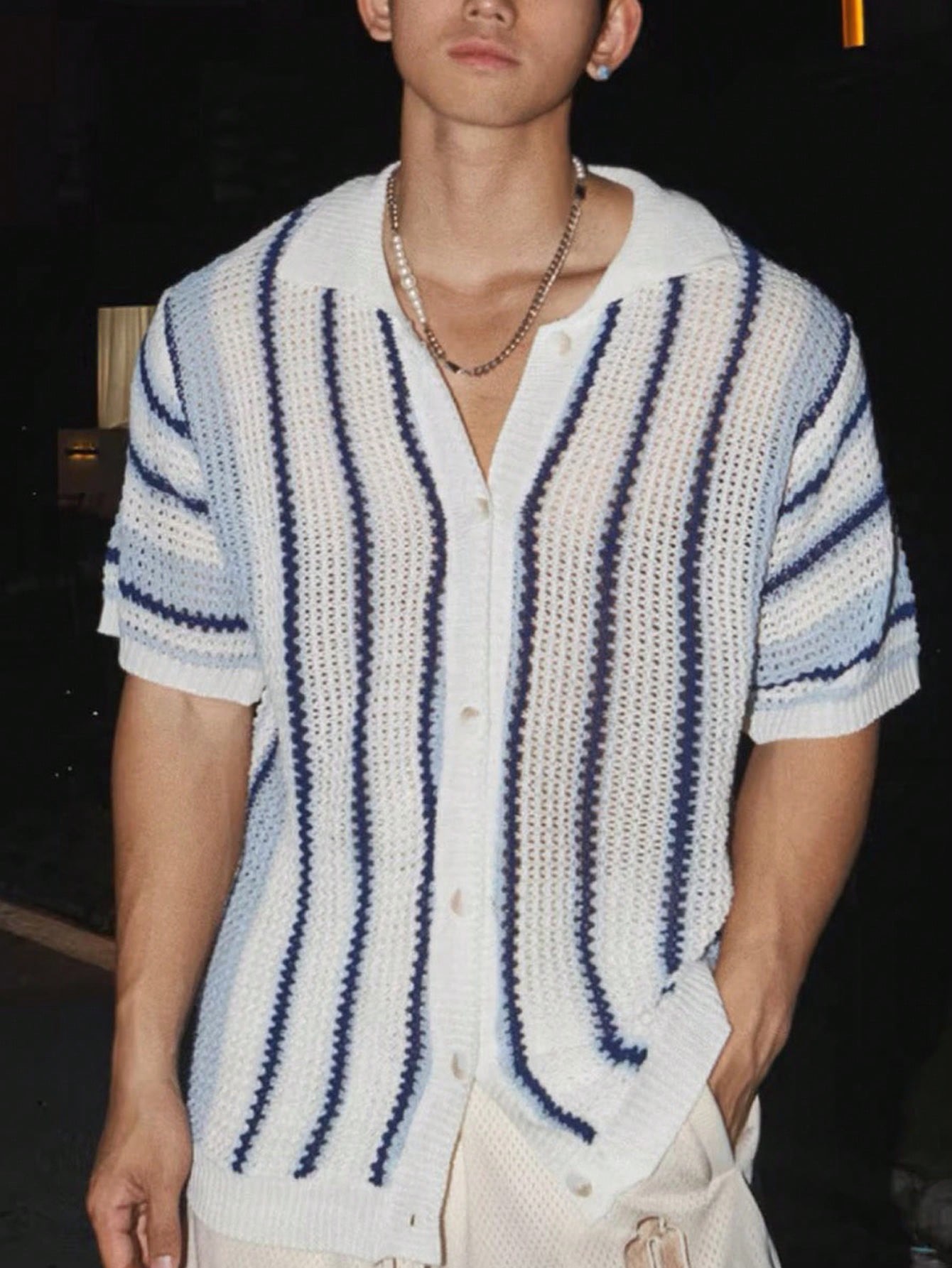 Camisa de punto con patrón de rayas