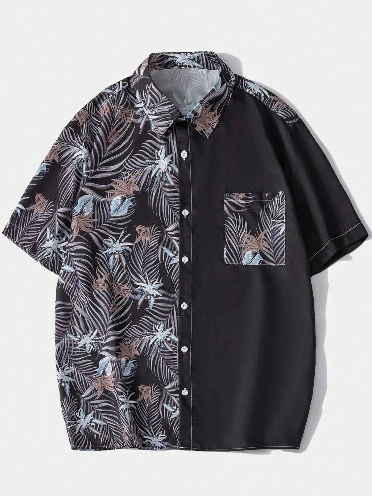 Camisa con estampado tropical