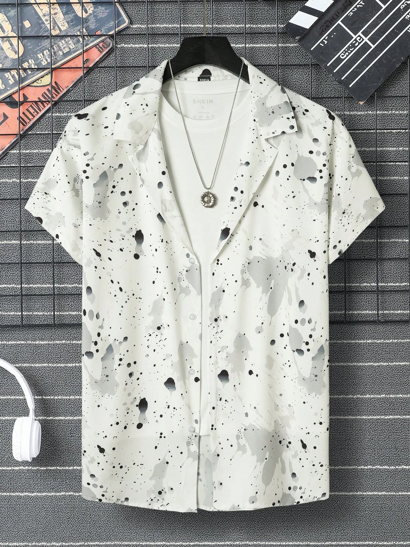 Camisa con estampado de tinte