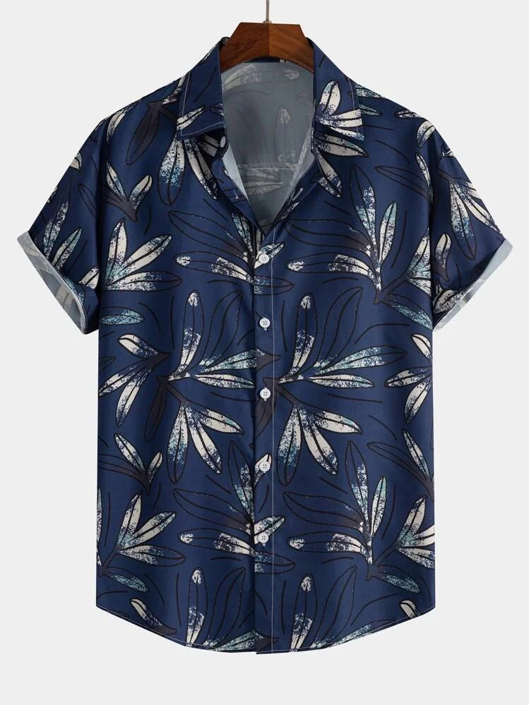 Camisa con estampado de hoja