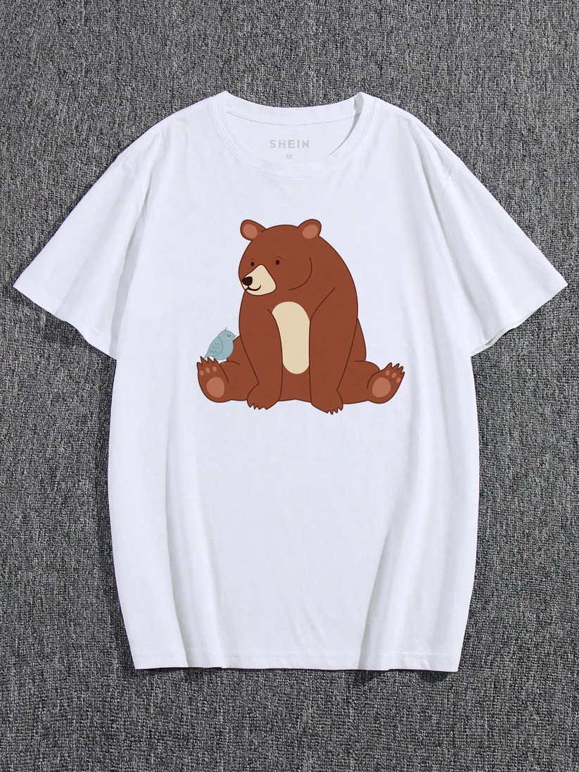 Camiseta con estampado de oso