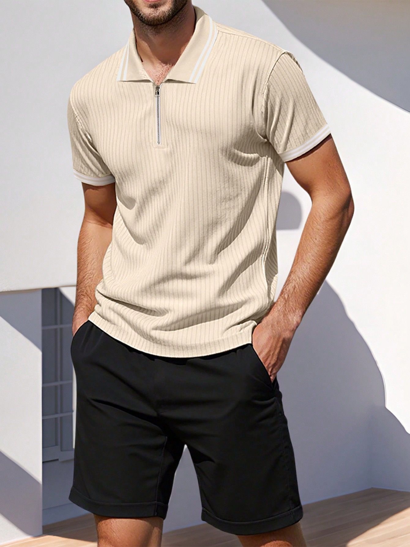 Polo media cremallera & short