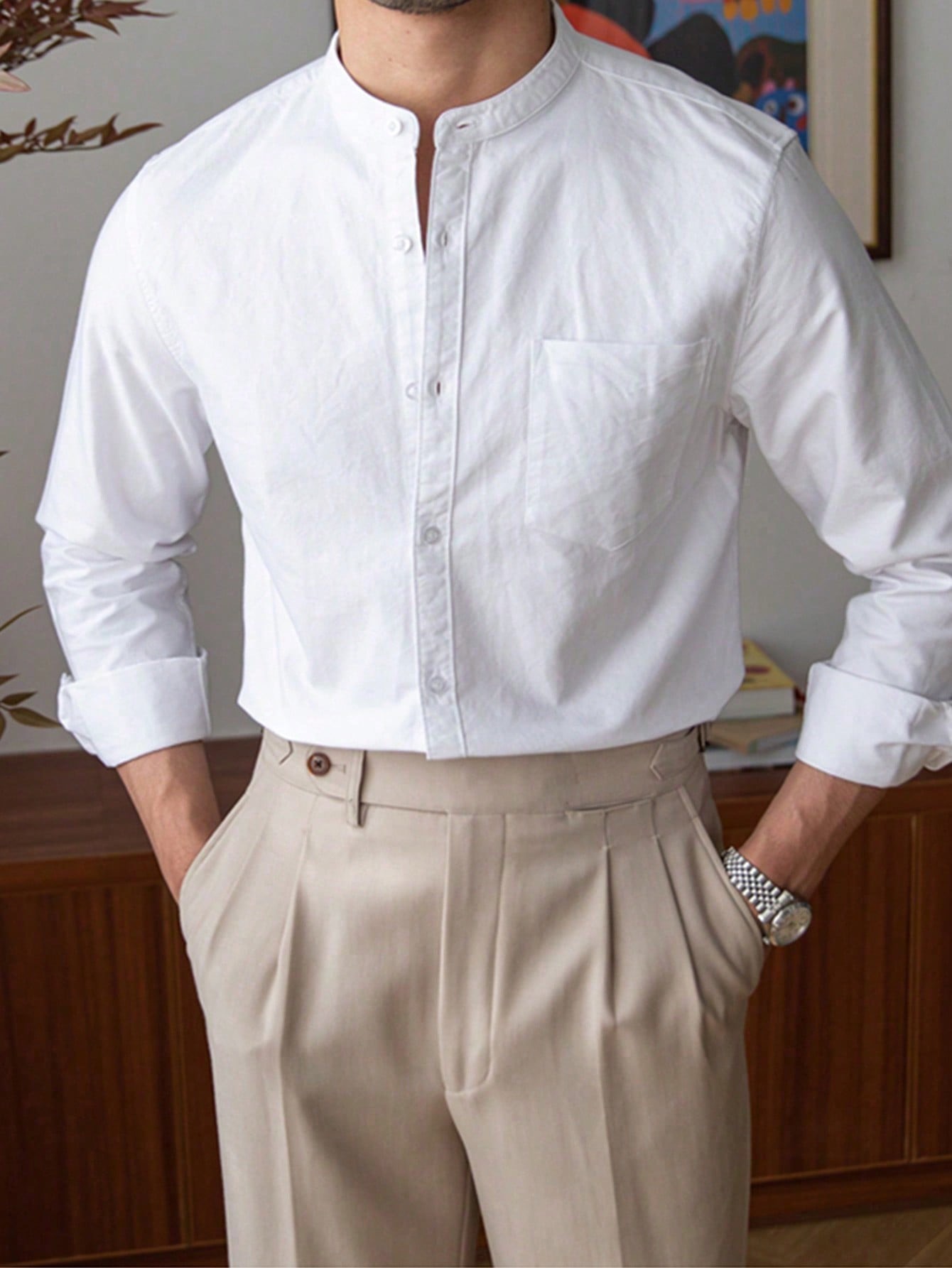 Camisa manga larga unicolor