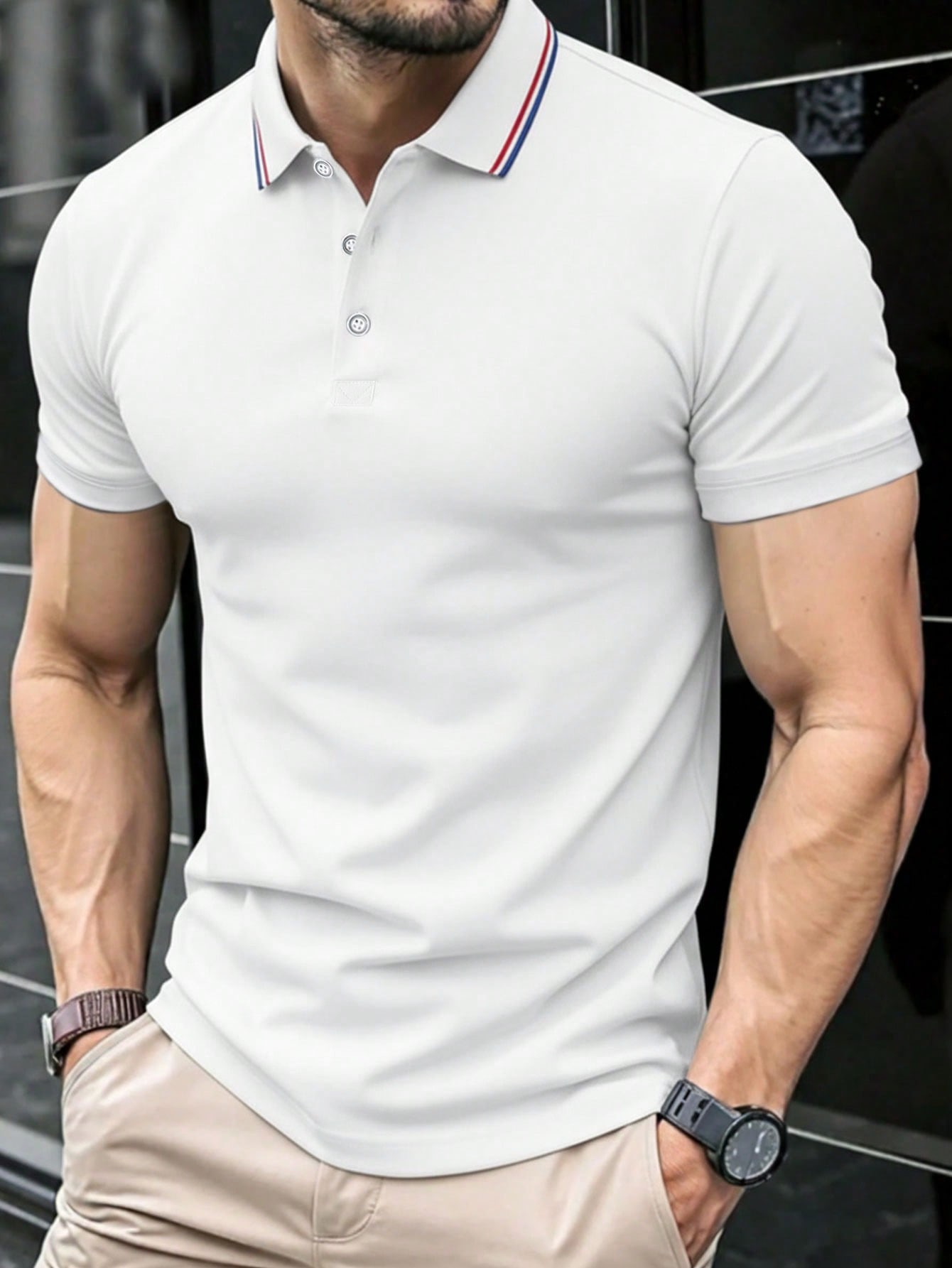 Polo con ribete de contraste