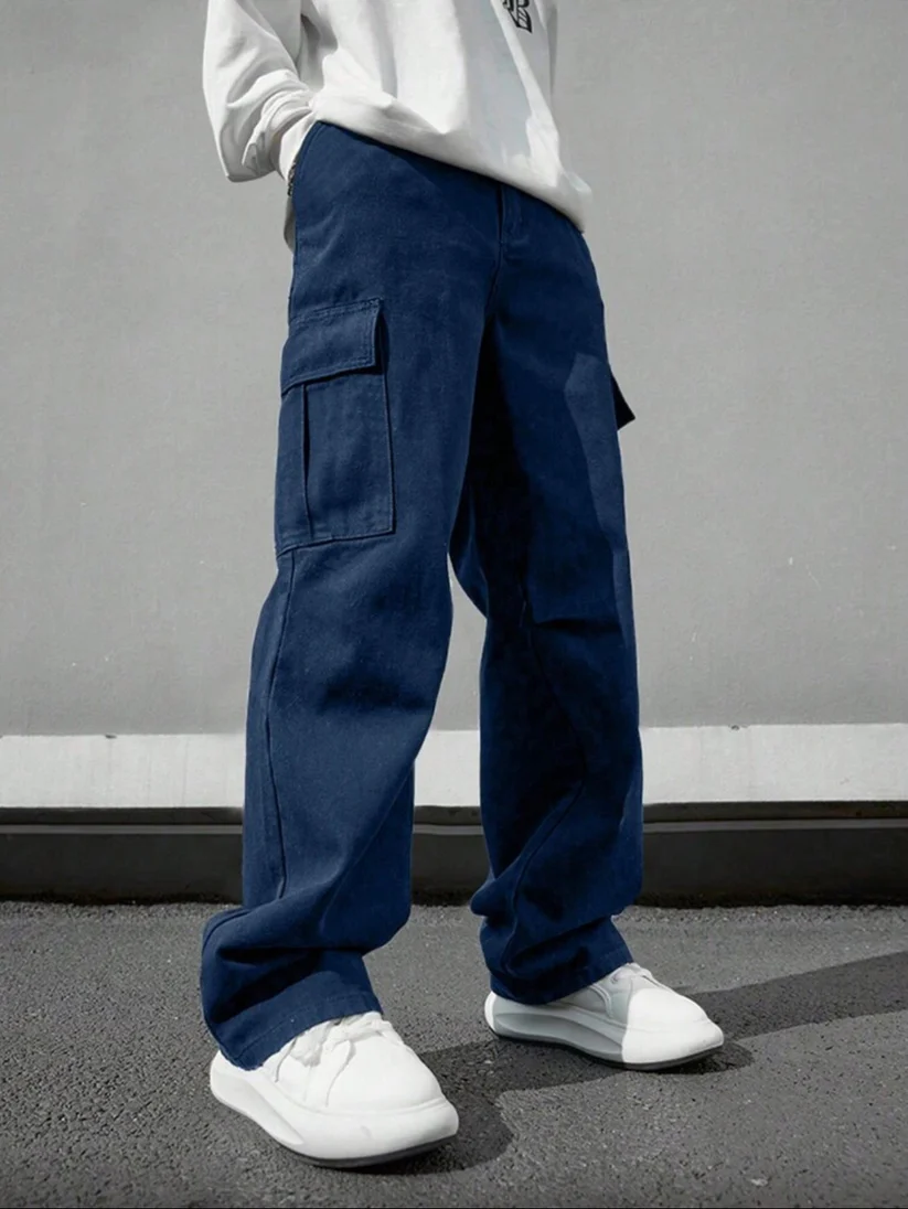 M(38) - Pantalón cargo unicolor