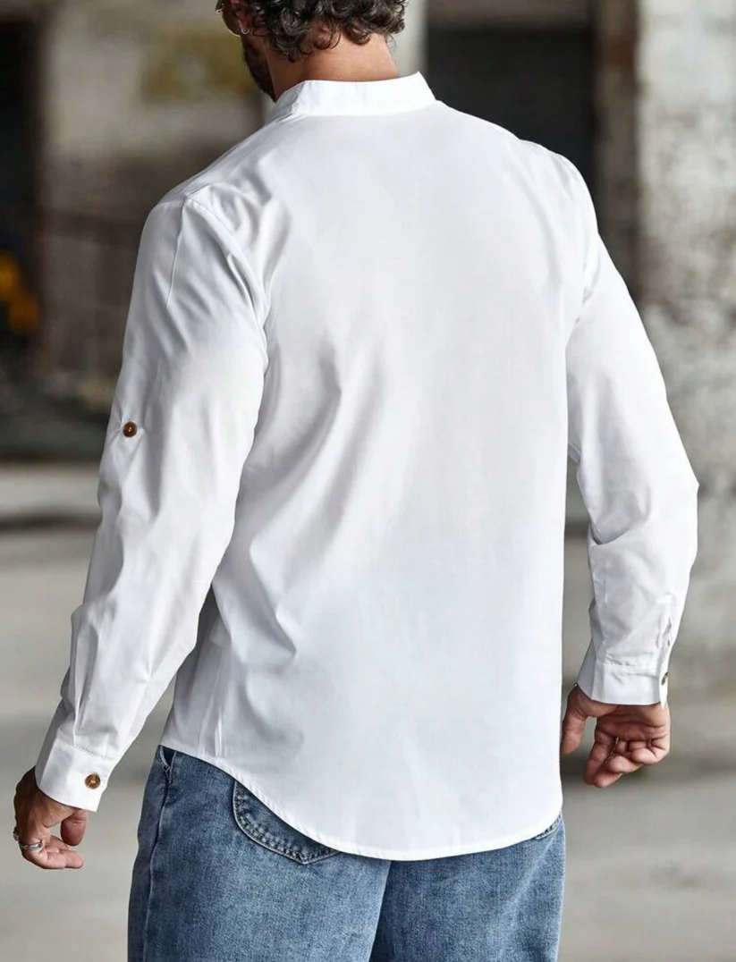 M - Camisa manga larga unicolor