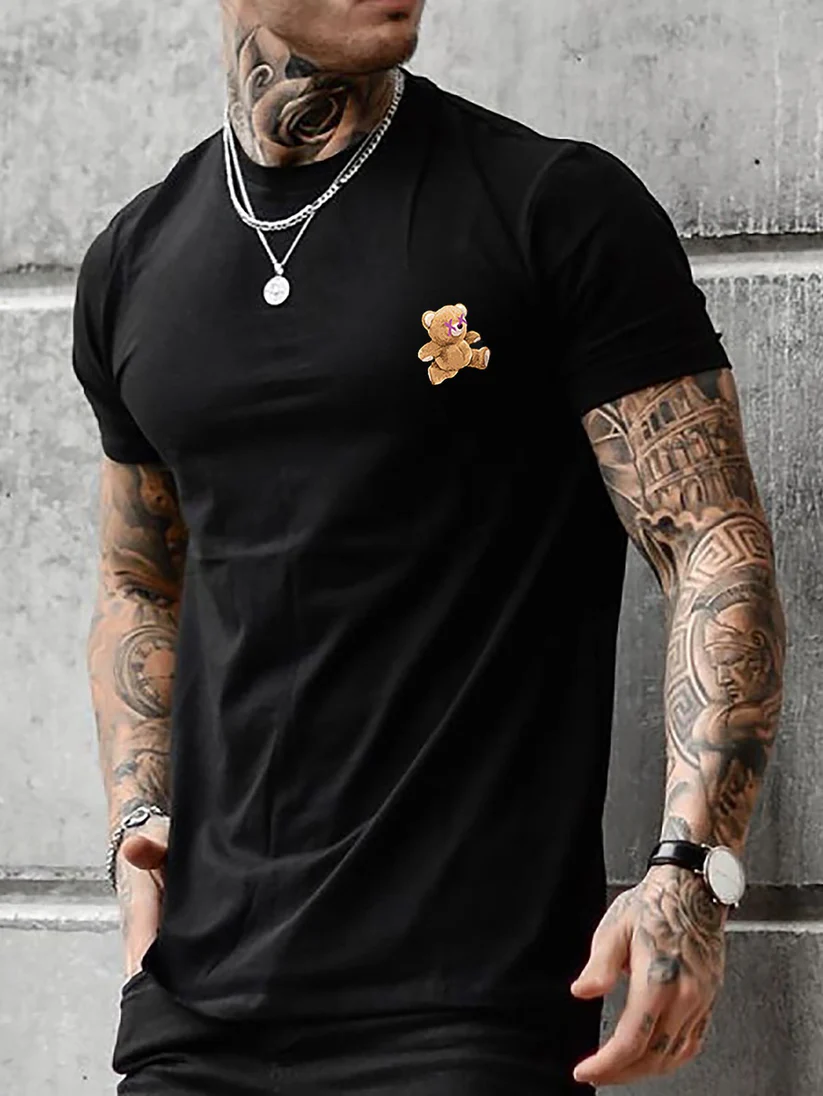 Camiseta con estampado de oso