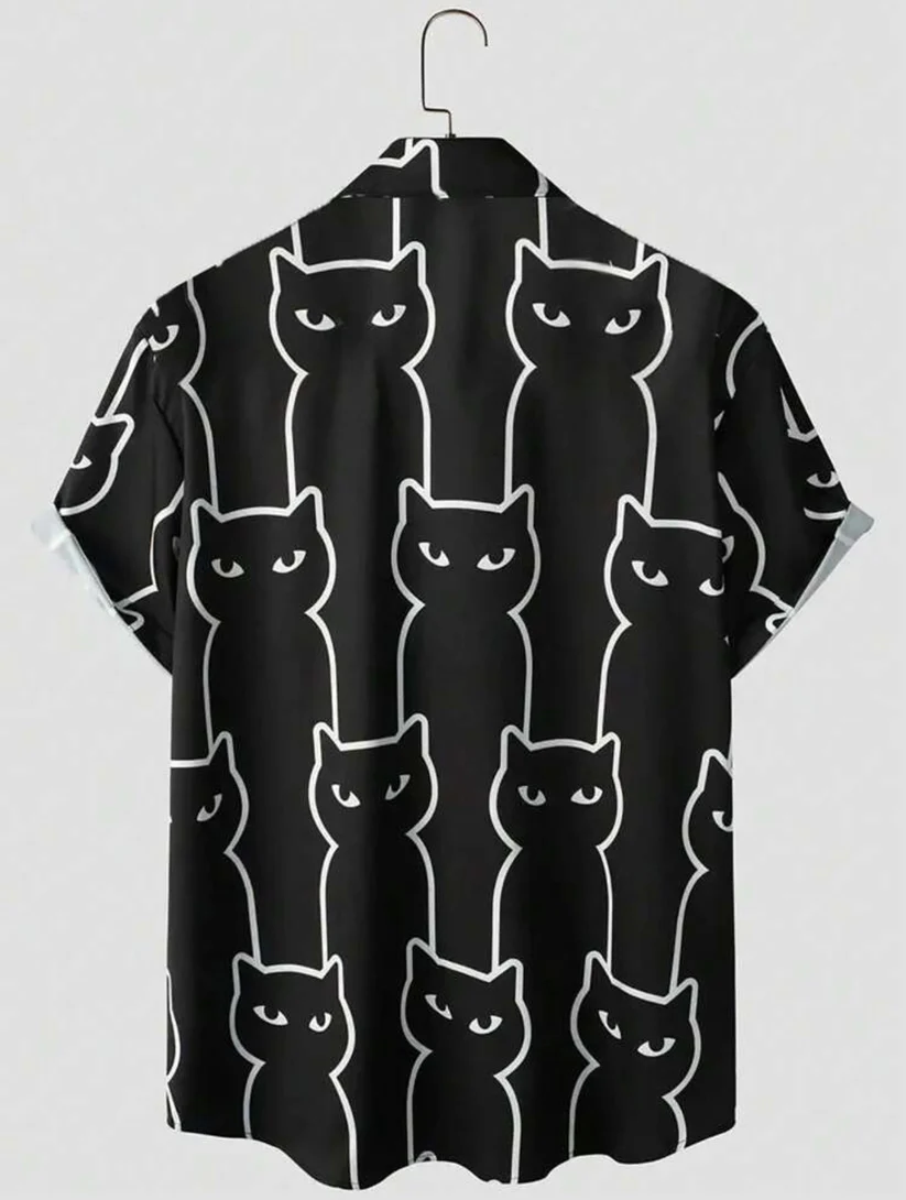 M - Camisa con estampado de gato
