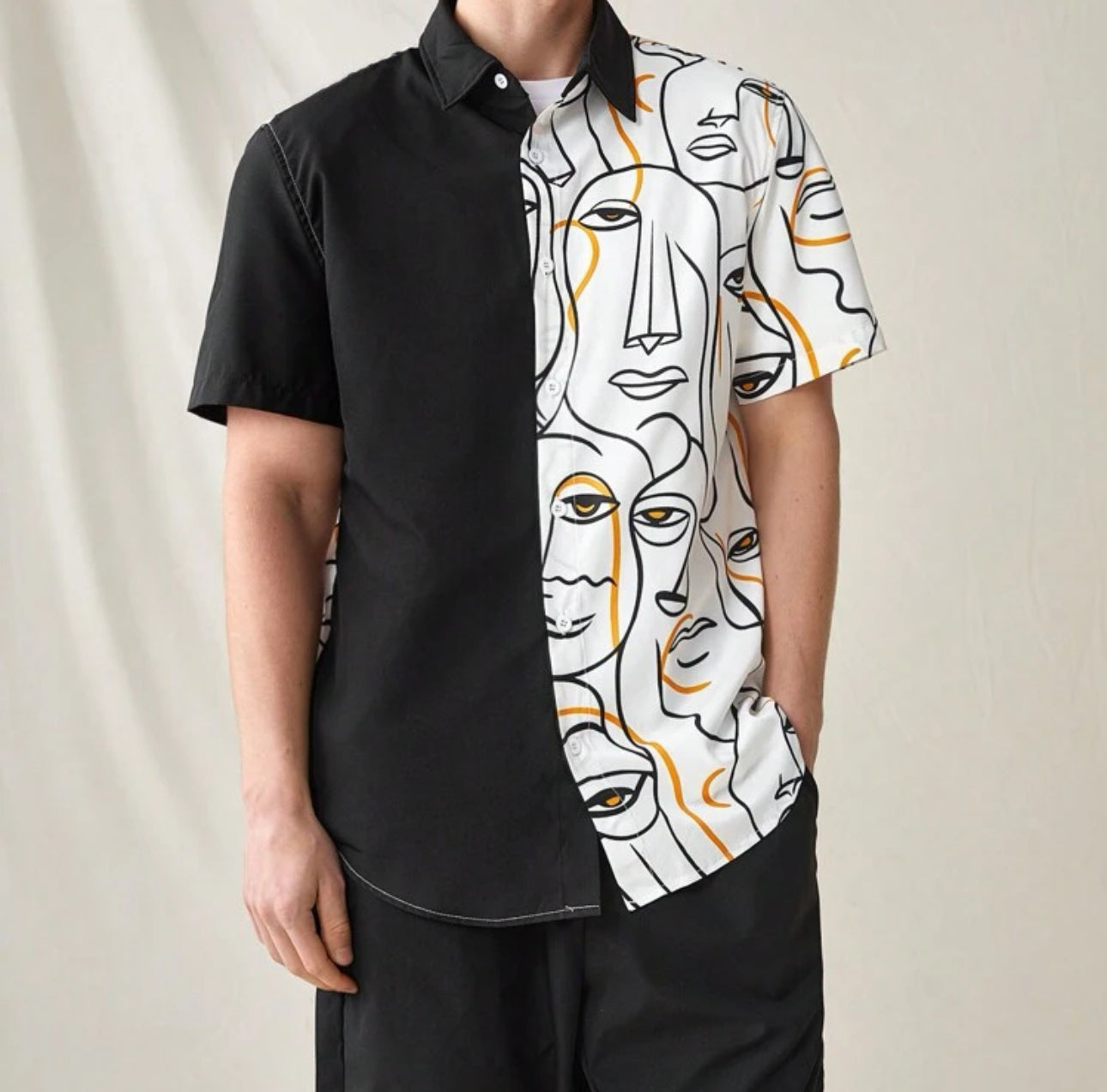 L - Camisa con estampado de figura & short