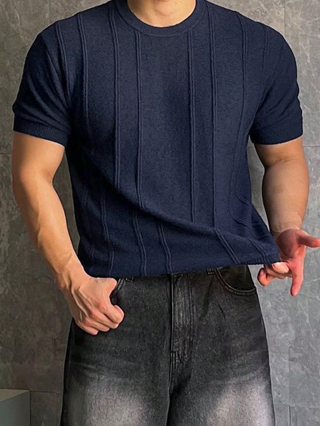 DAZY camiseta de punto acanalado