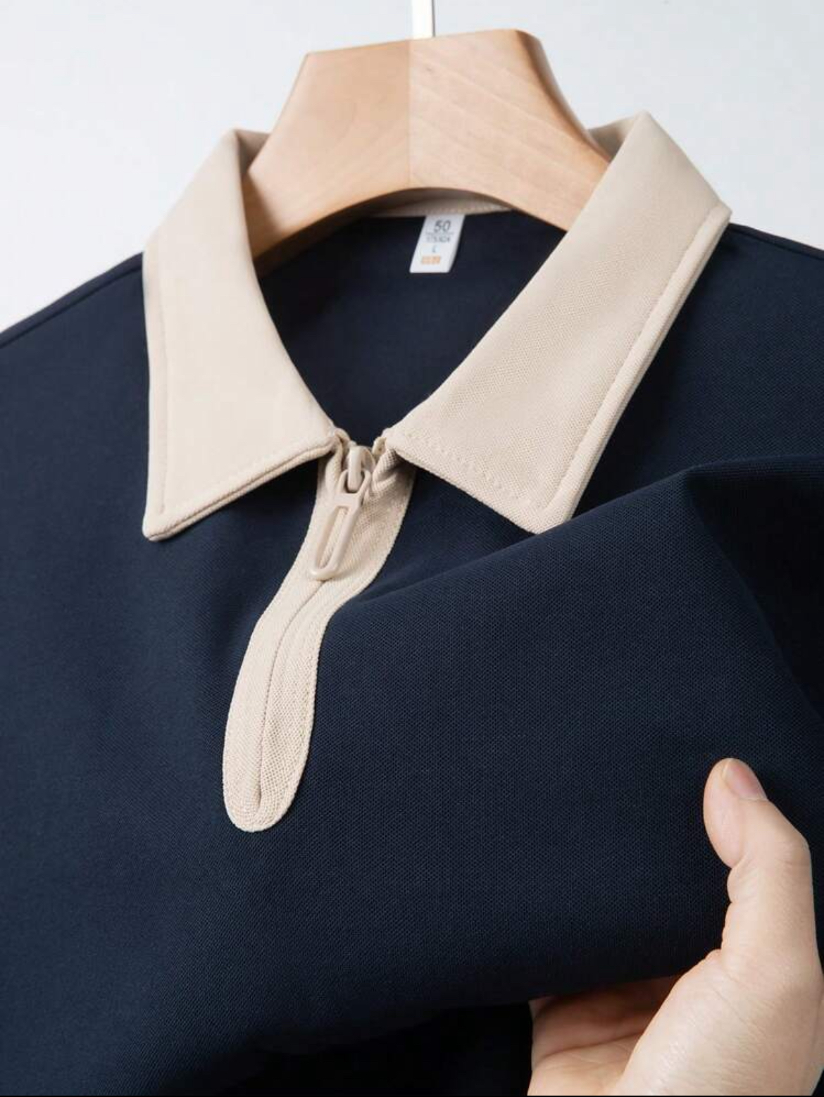 S - Polo unicolor media cremallera