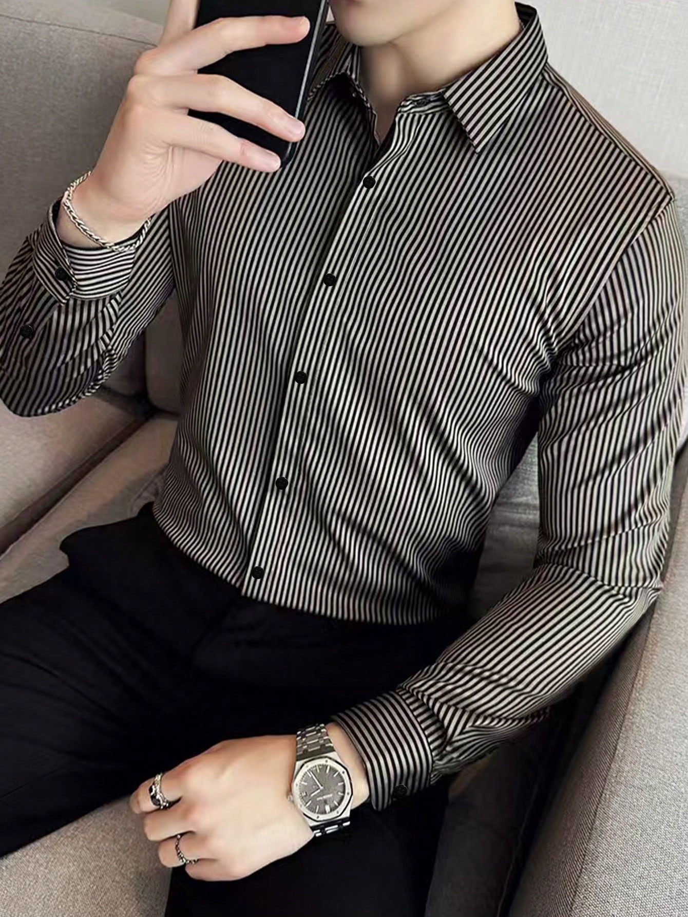 Camisa manga larga a rayas