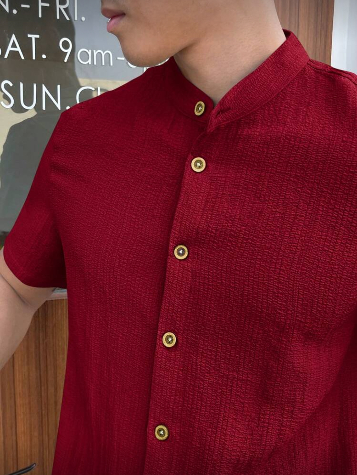 L - Camisa tejido liso unicolor