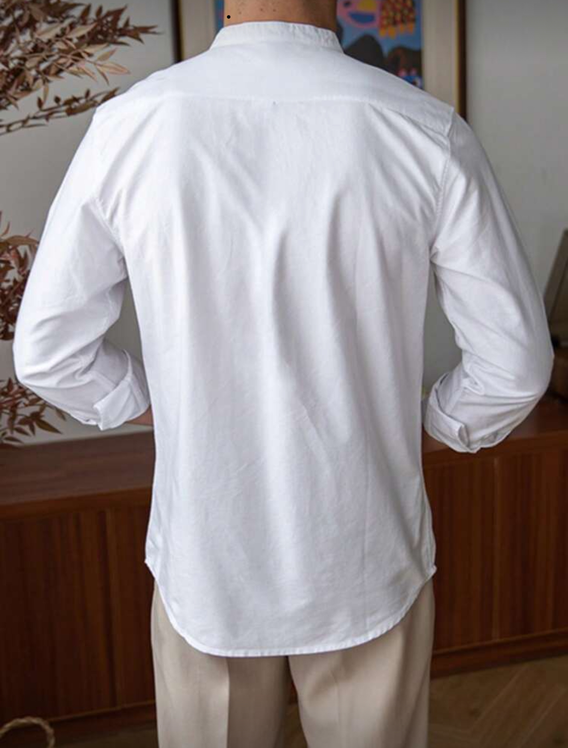 M - Camisa manga larga unicolor