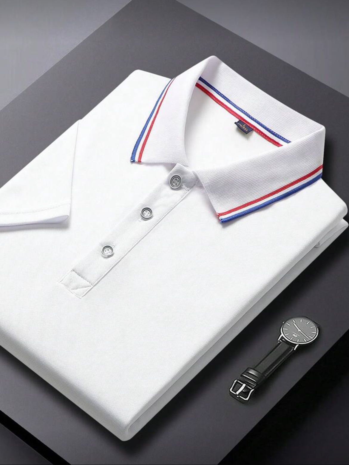 M - Polo con ribete de contraste