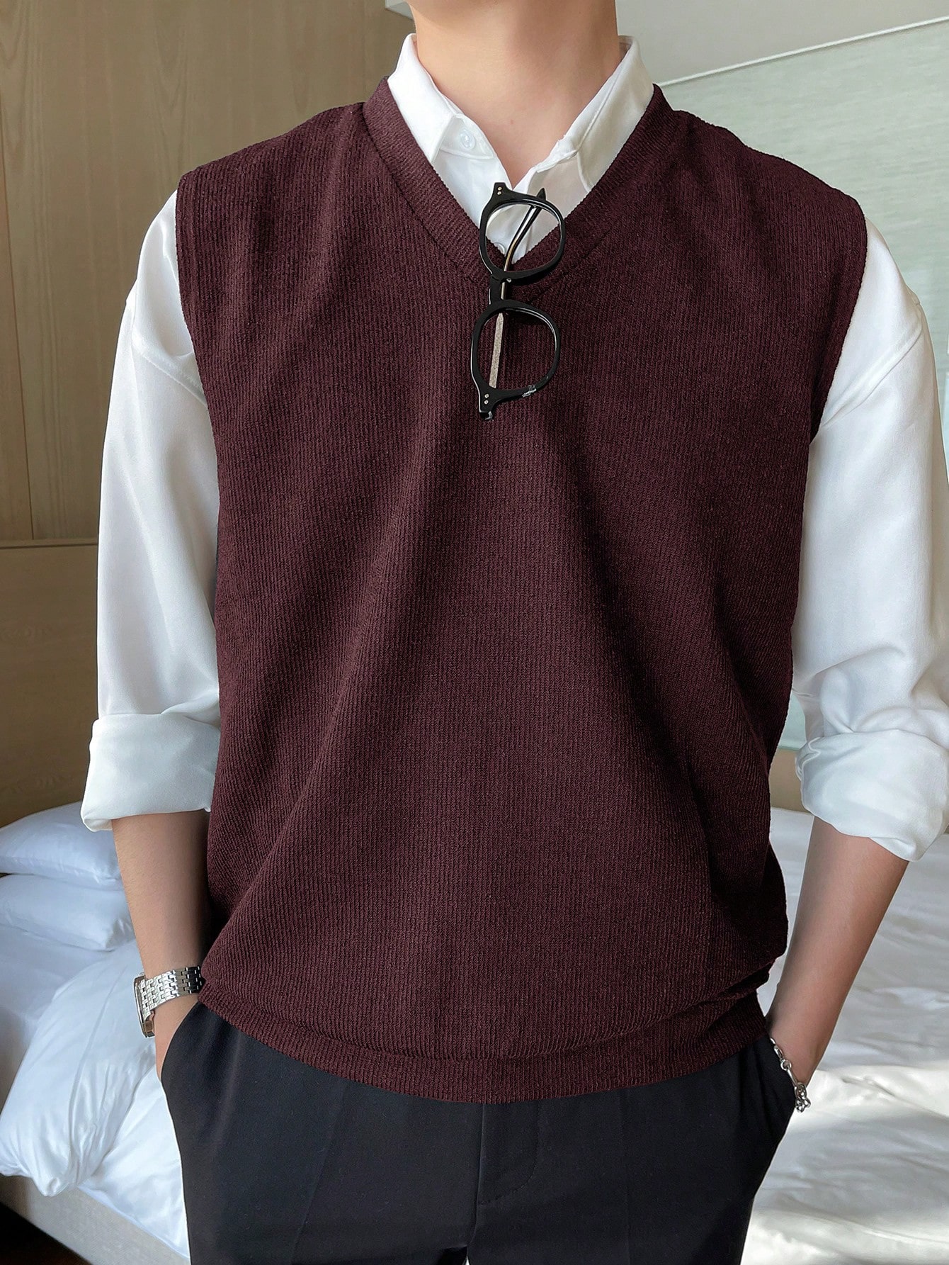 DAZY chaleco unicolor