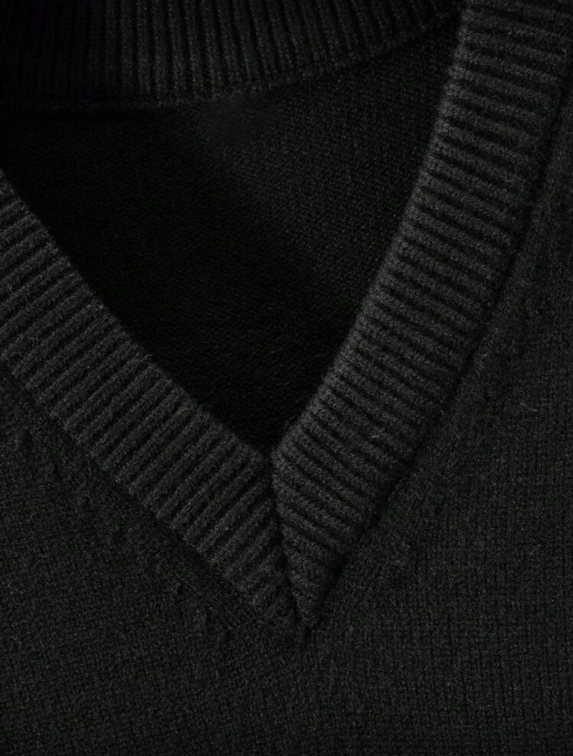 L - Chaleco de punto cuello V