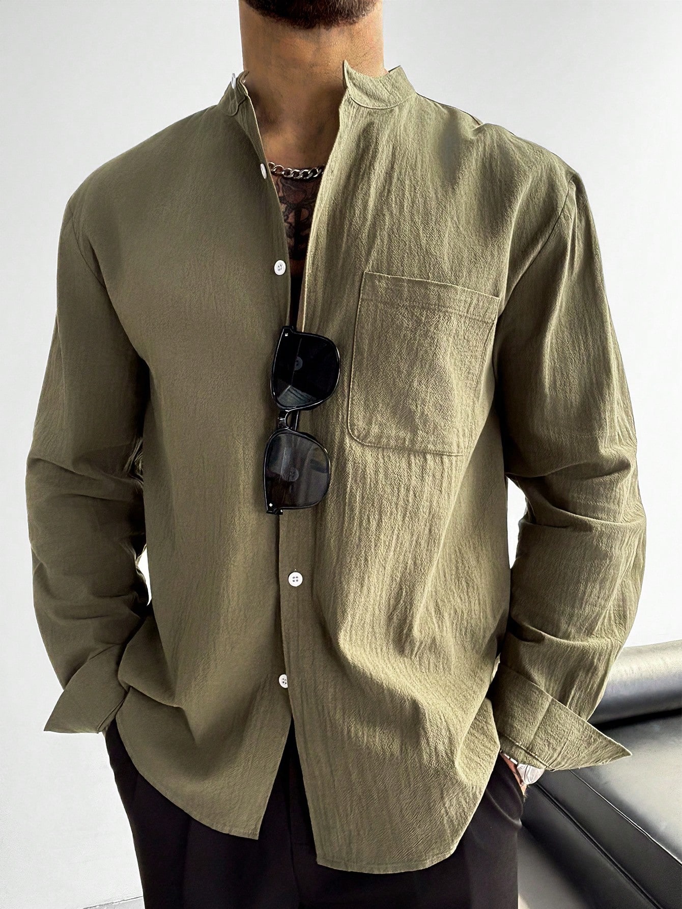 Camisa manga larga unicolor