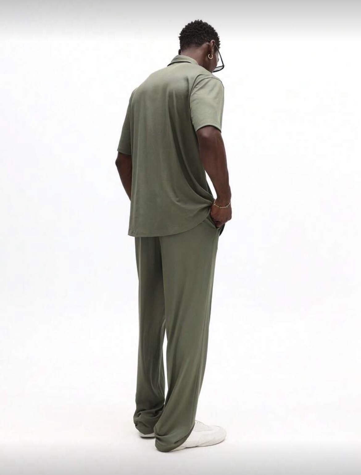 S - SUMWON camisa & pantalón de pierna ancha