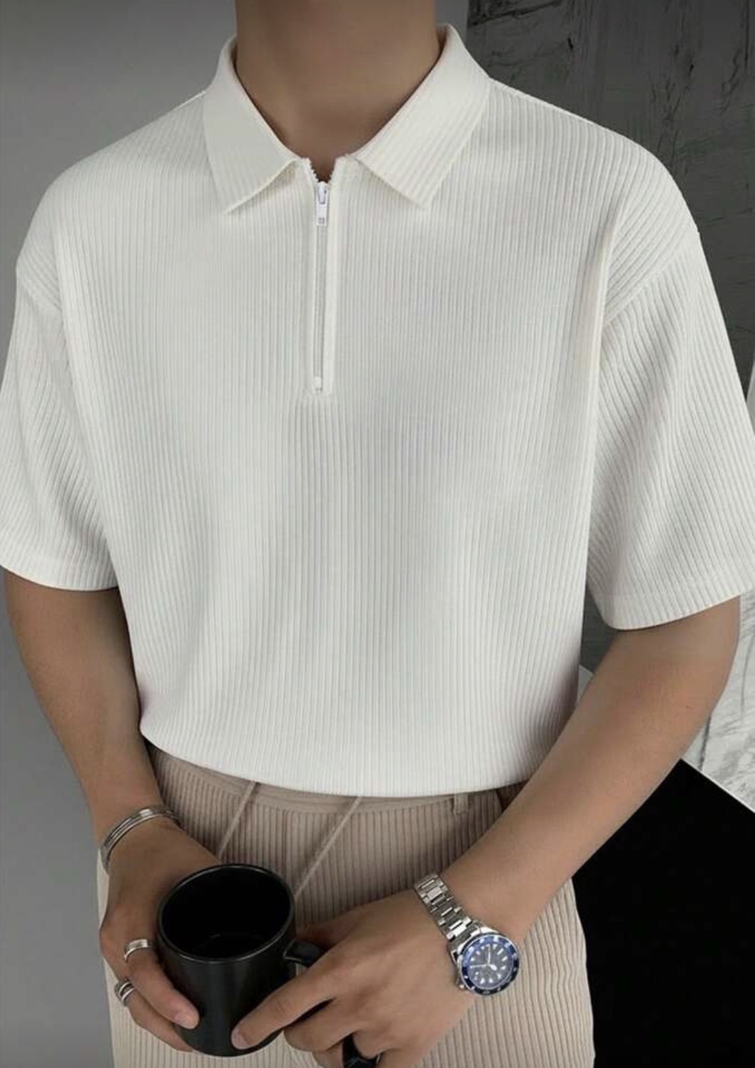 Polo media cremallera