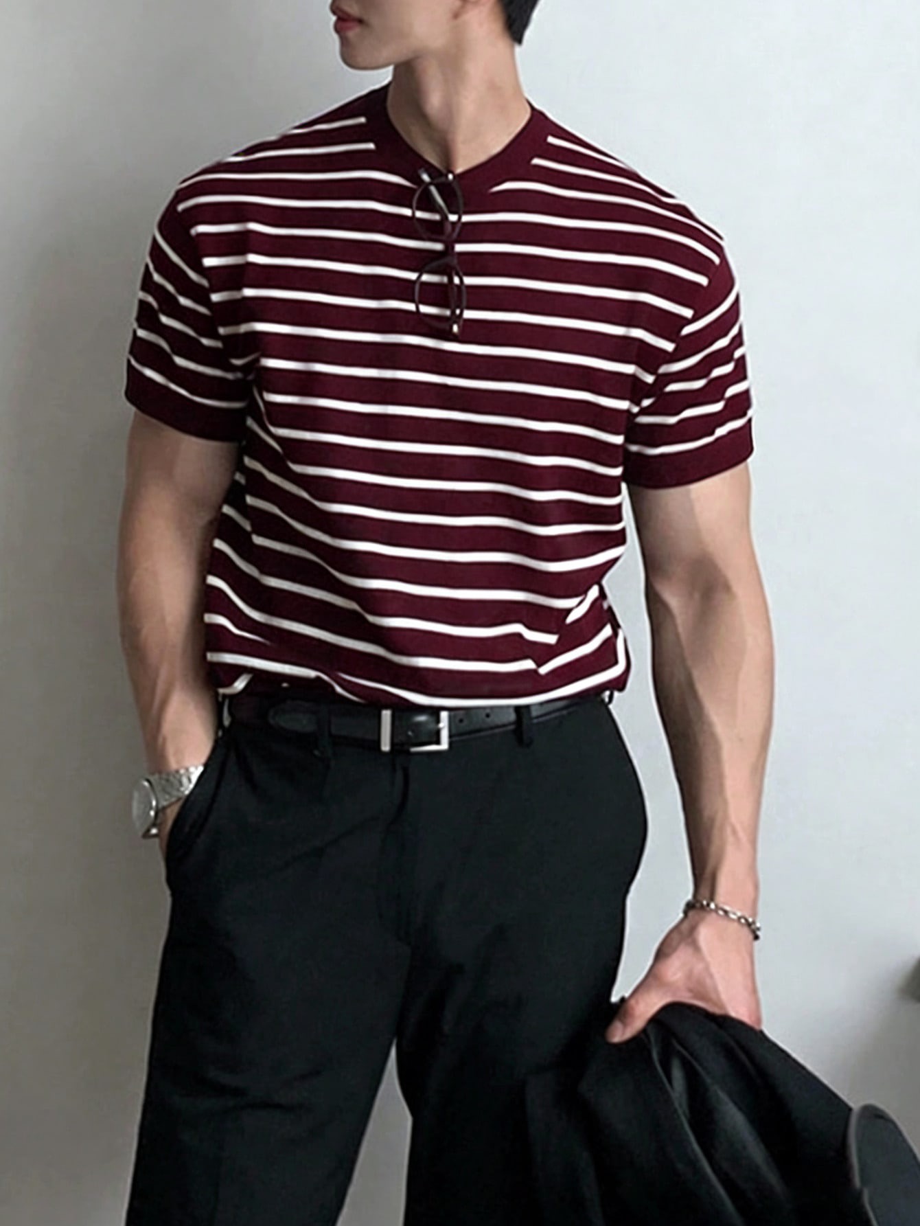 Camiseta de punto a rayas