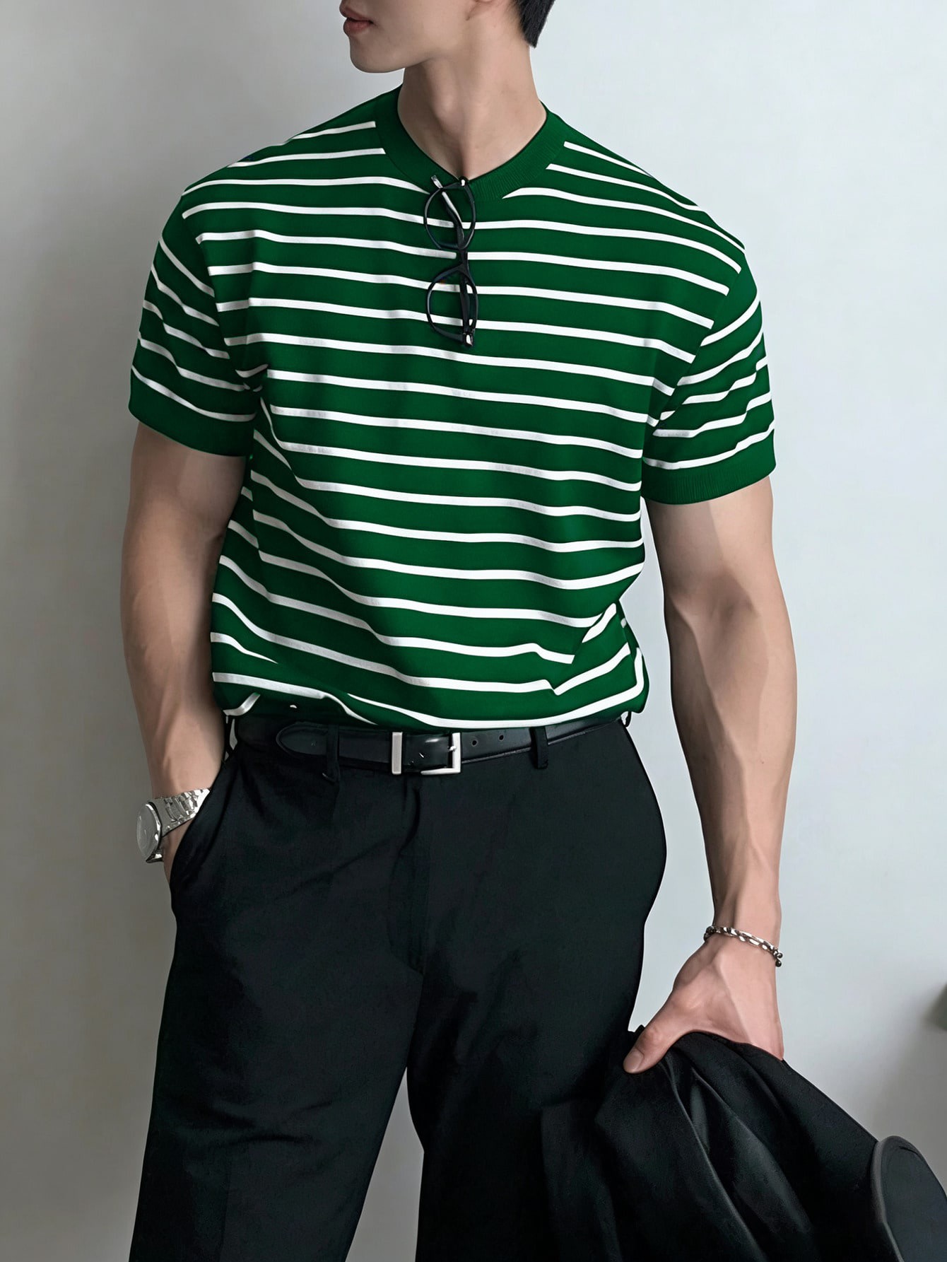 Camiseta de punto a rayas