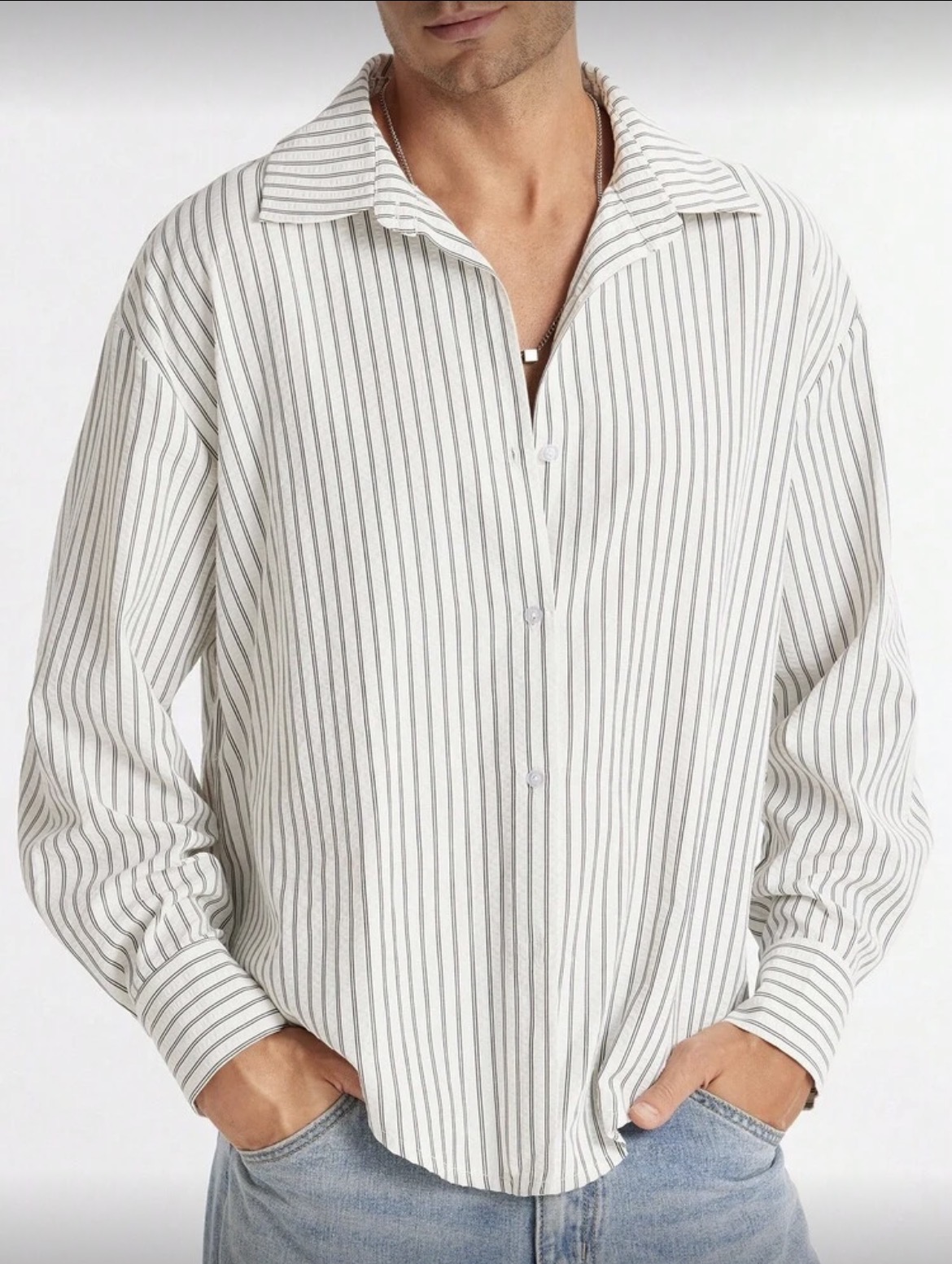 L - Camisa manga larga a rayas