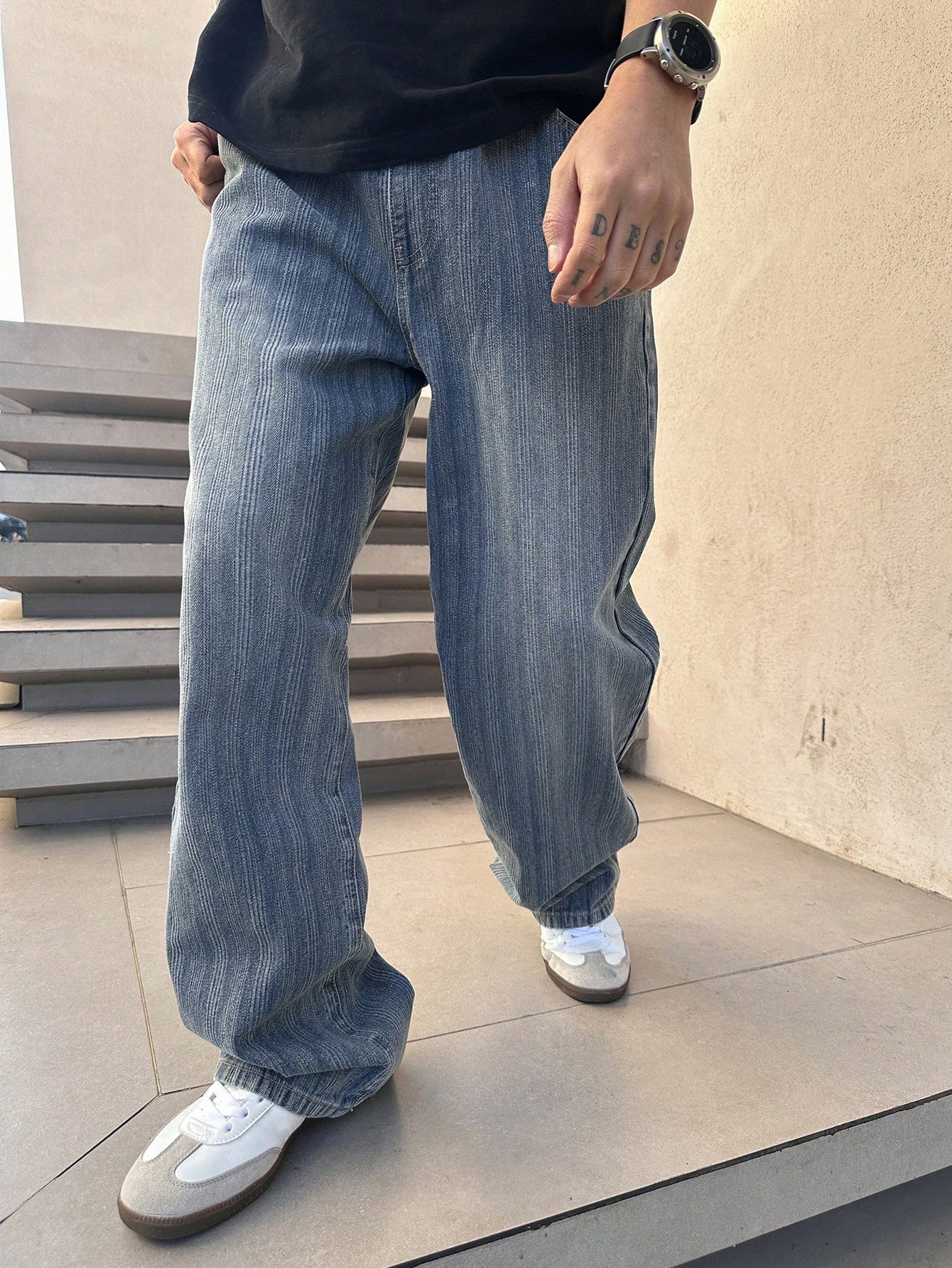 DAZY jeans a rayas con cintura elástica