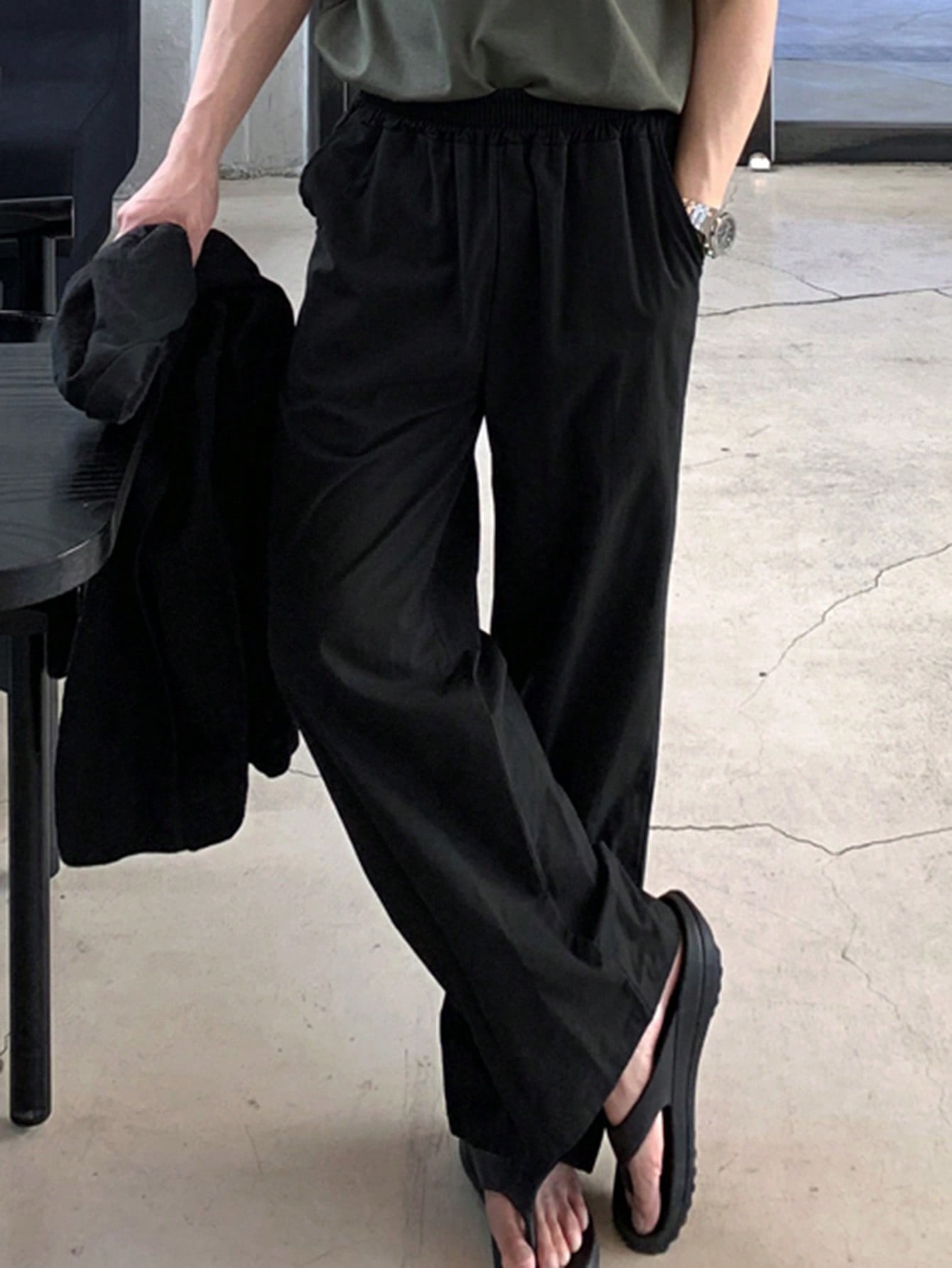 DAZY pantalón unicolor