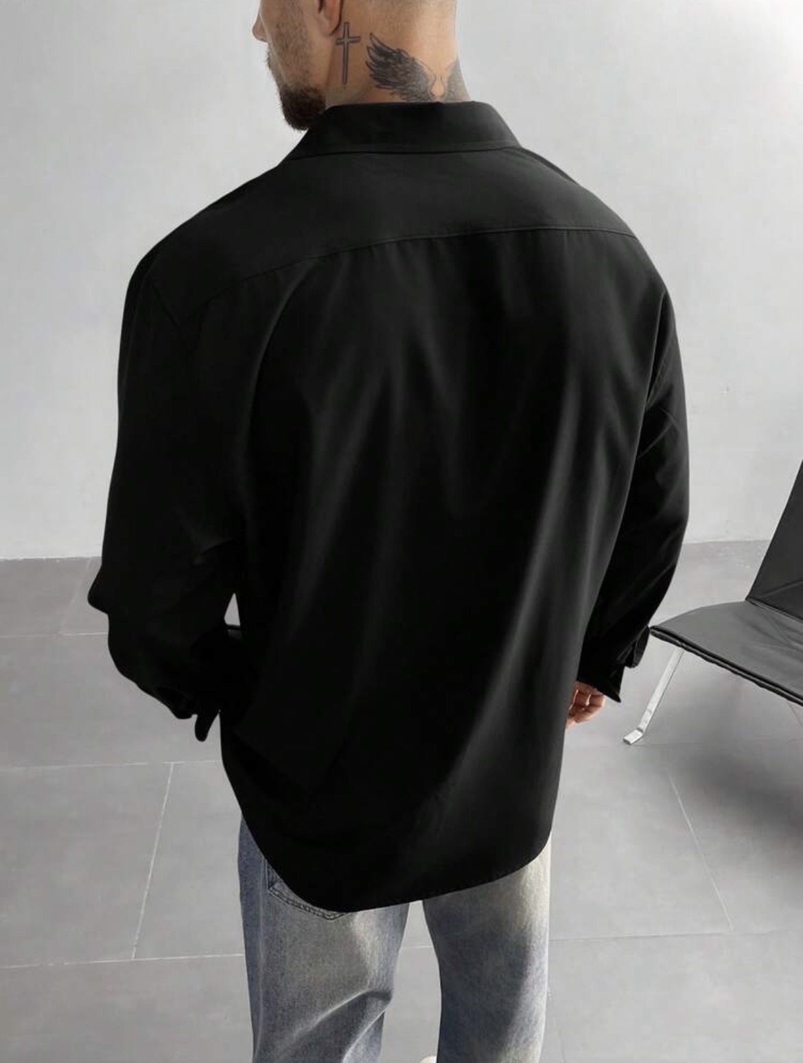 M - Camisa manga larga con bolsillo